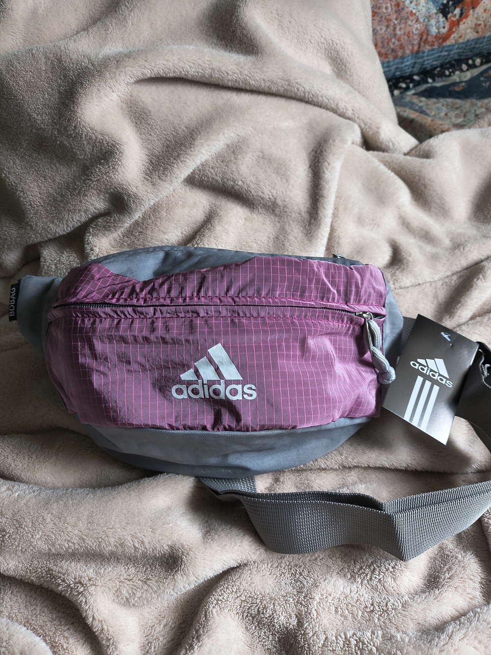 adidas Women's Grey & Purple Waist Pack